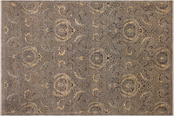 handmade Transitional Kafkaz Chobi Ziegler Gray Ivory Hand Knotted RECTANGLE 100% WOOL area rug 6 x 9
